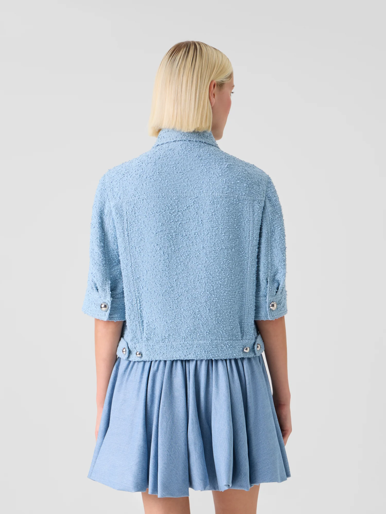 Short Bouclé Cotton Summer Jacket - Image 5