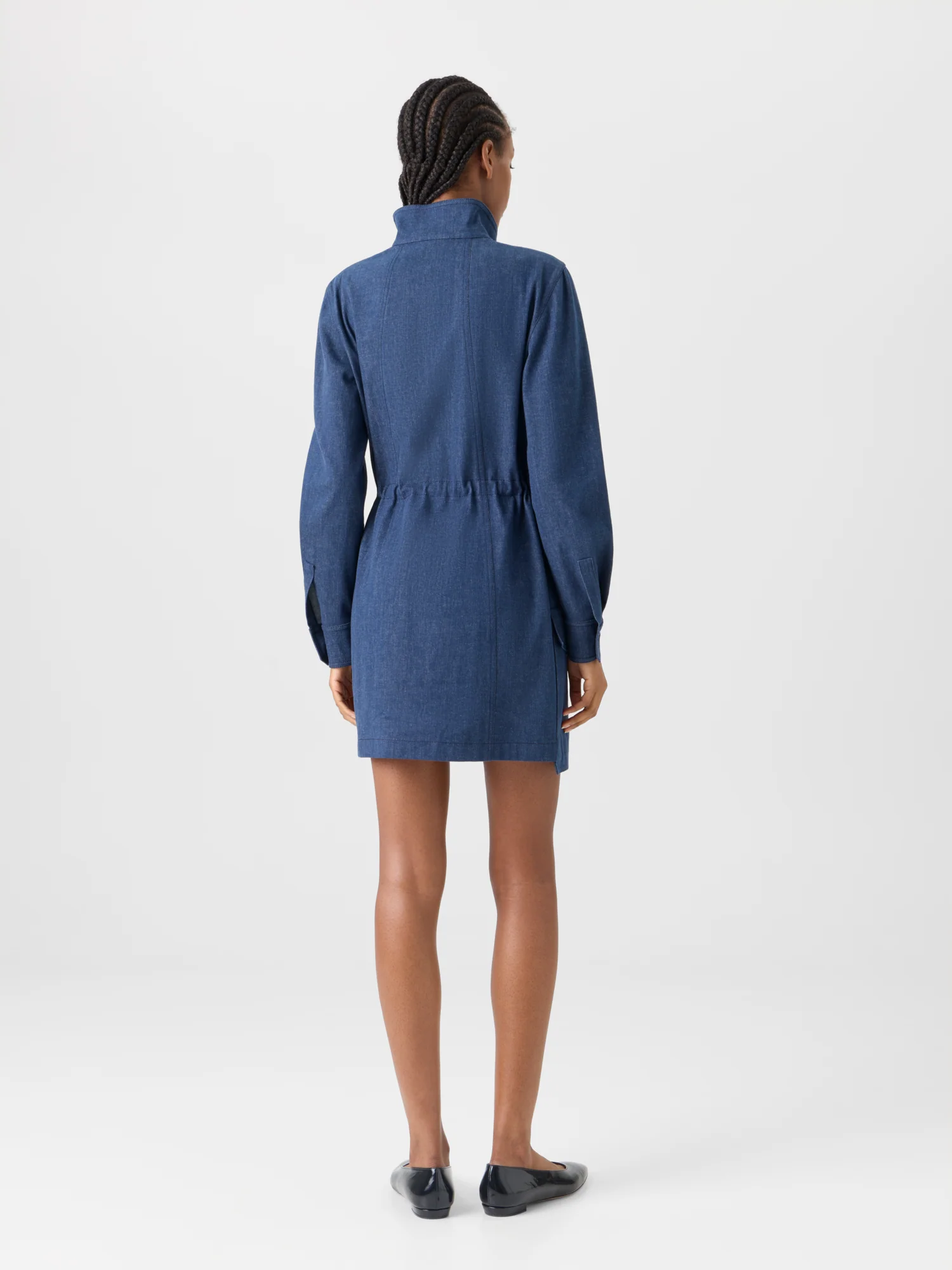 Short Dress in Sea Island Denim - Image 6