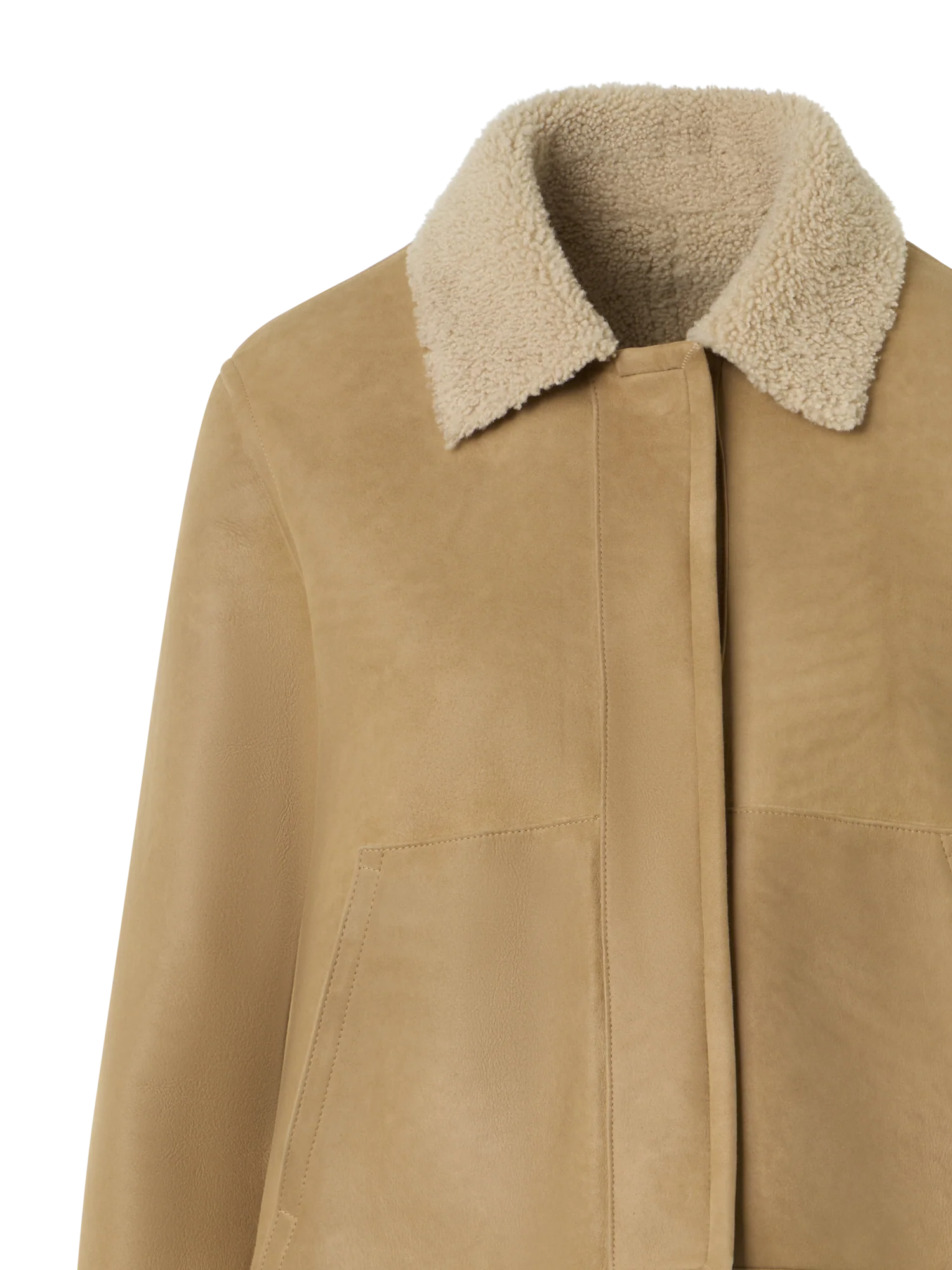 Short Shearling Jacket with Fur Collar and Cuffs - Image 5