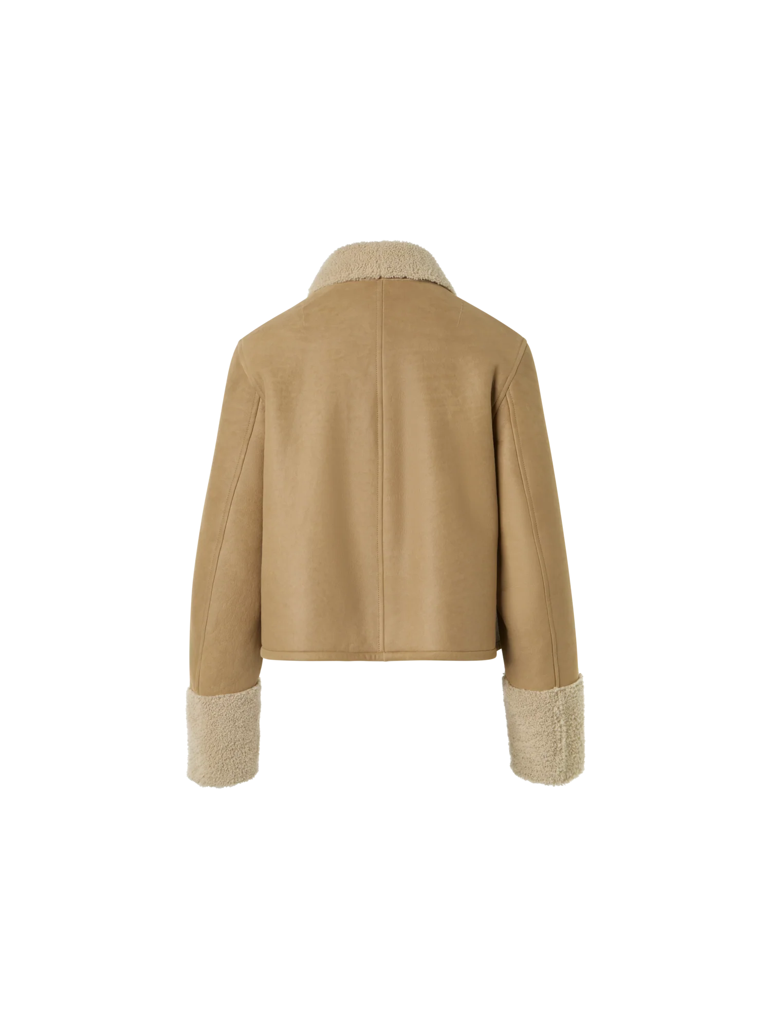 Short Shearling Jacket with Fur Collar and Cuffs - Image 7