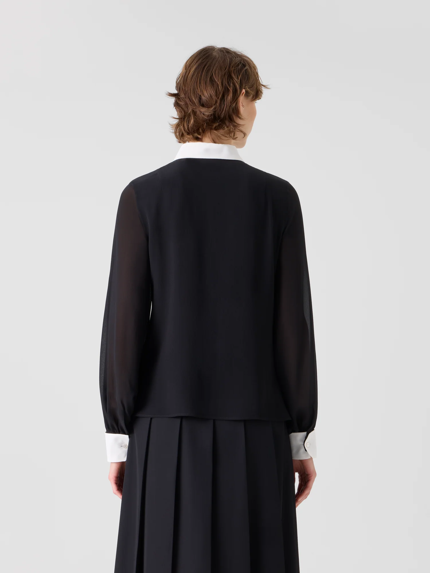 Silk Blouse with Detachable Cuffs - Image 6