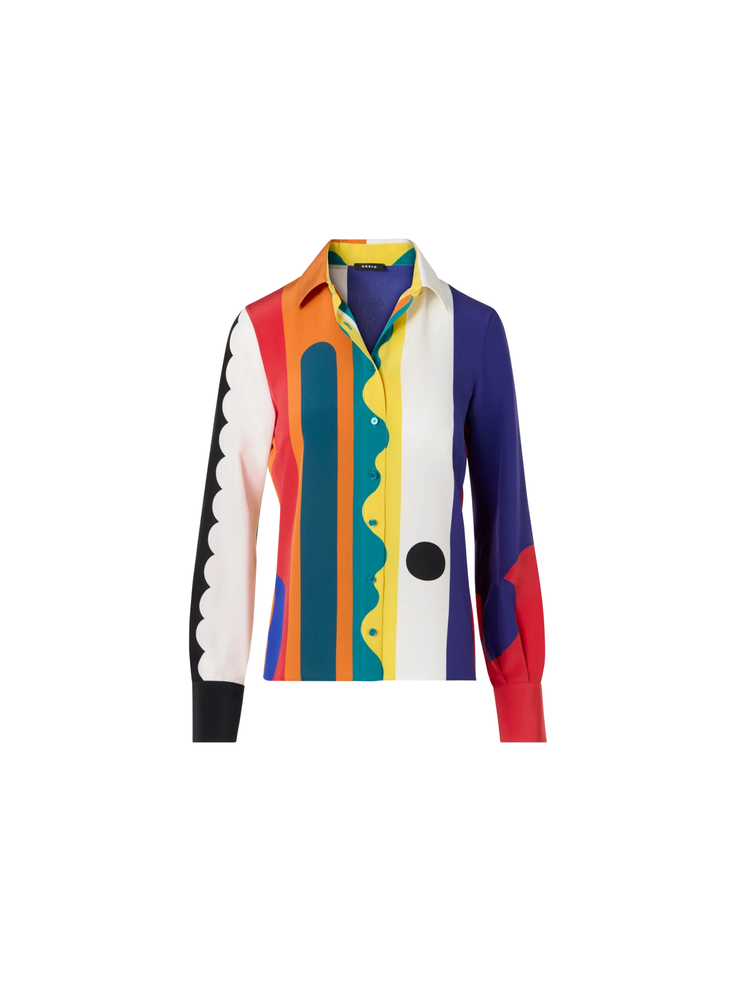 Silk Crêpe Blouse with Paravent Print