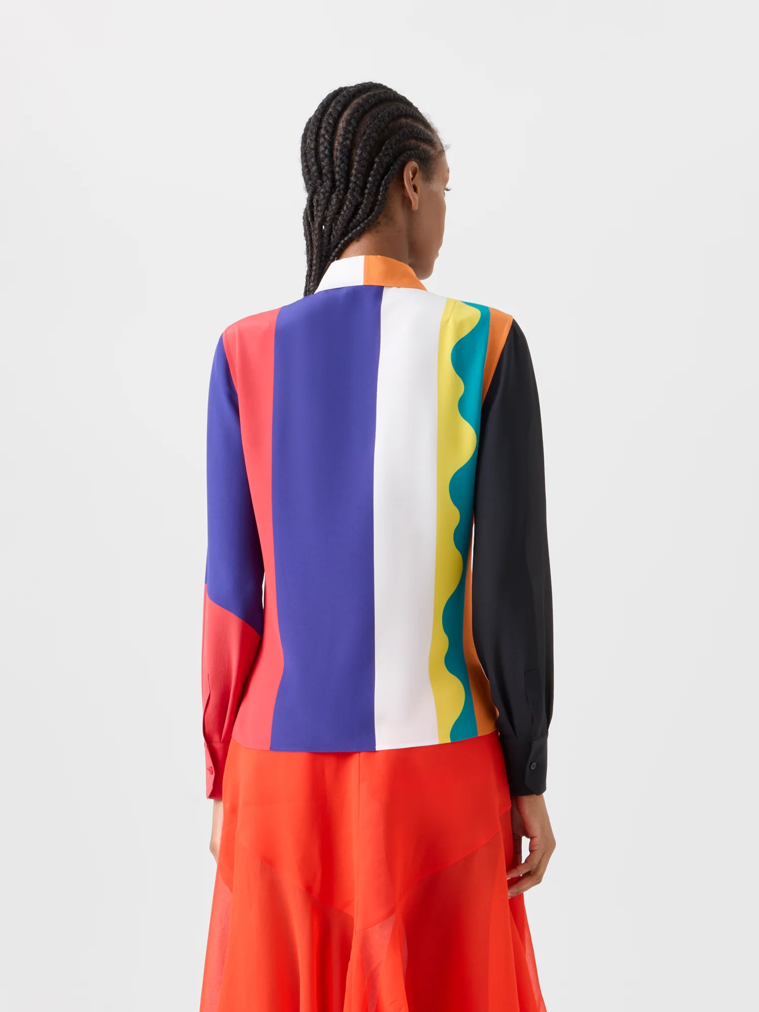 Silk Crêpe Blouse with Paravent Print - Image 6