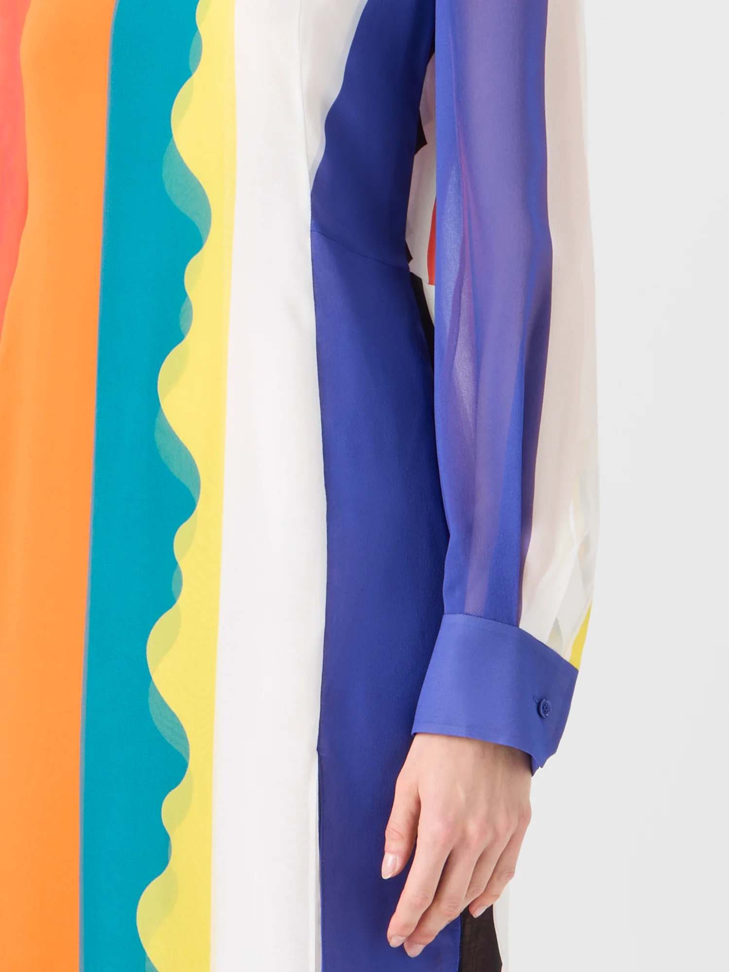 Silk Long Dress with Paravent Print - Image 4