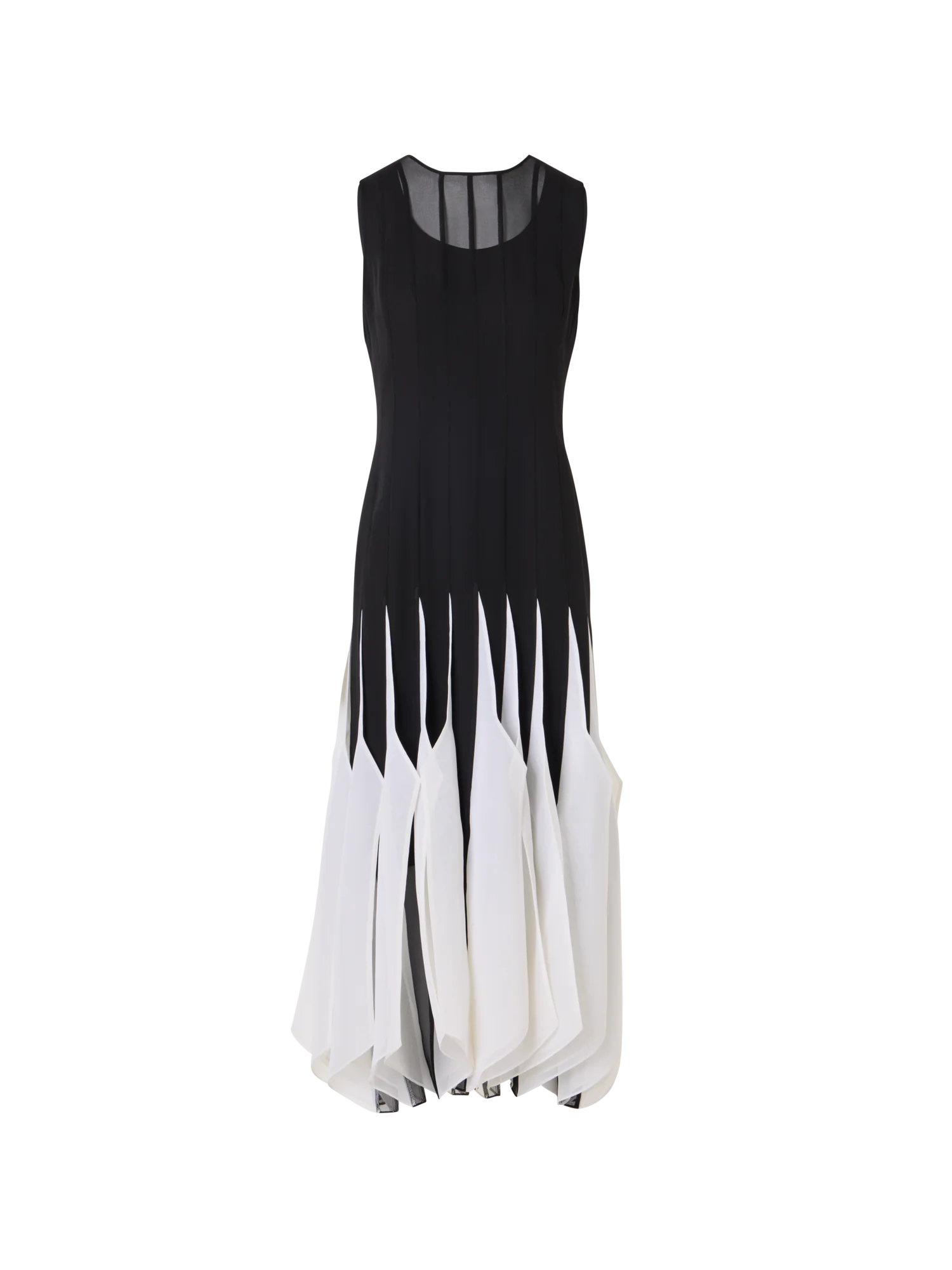 Silk Midi Dress with High Plains Insets