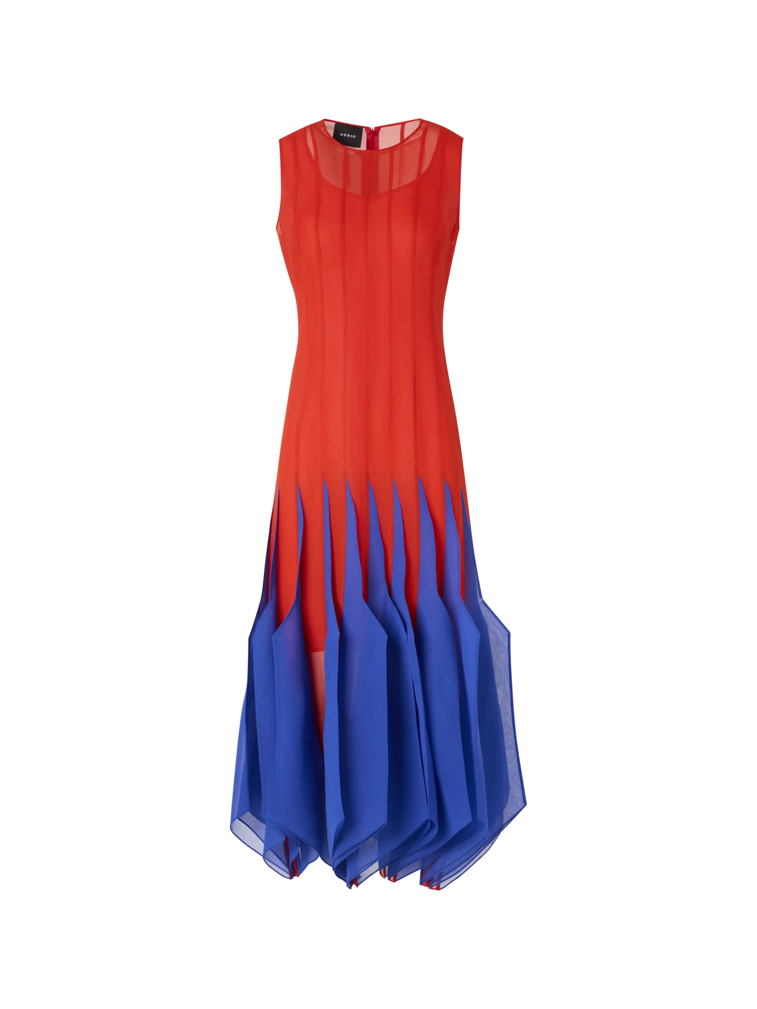 Silk Midi Dress with High Plains Insets