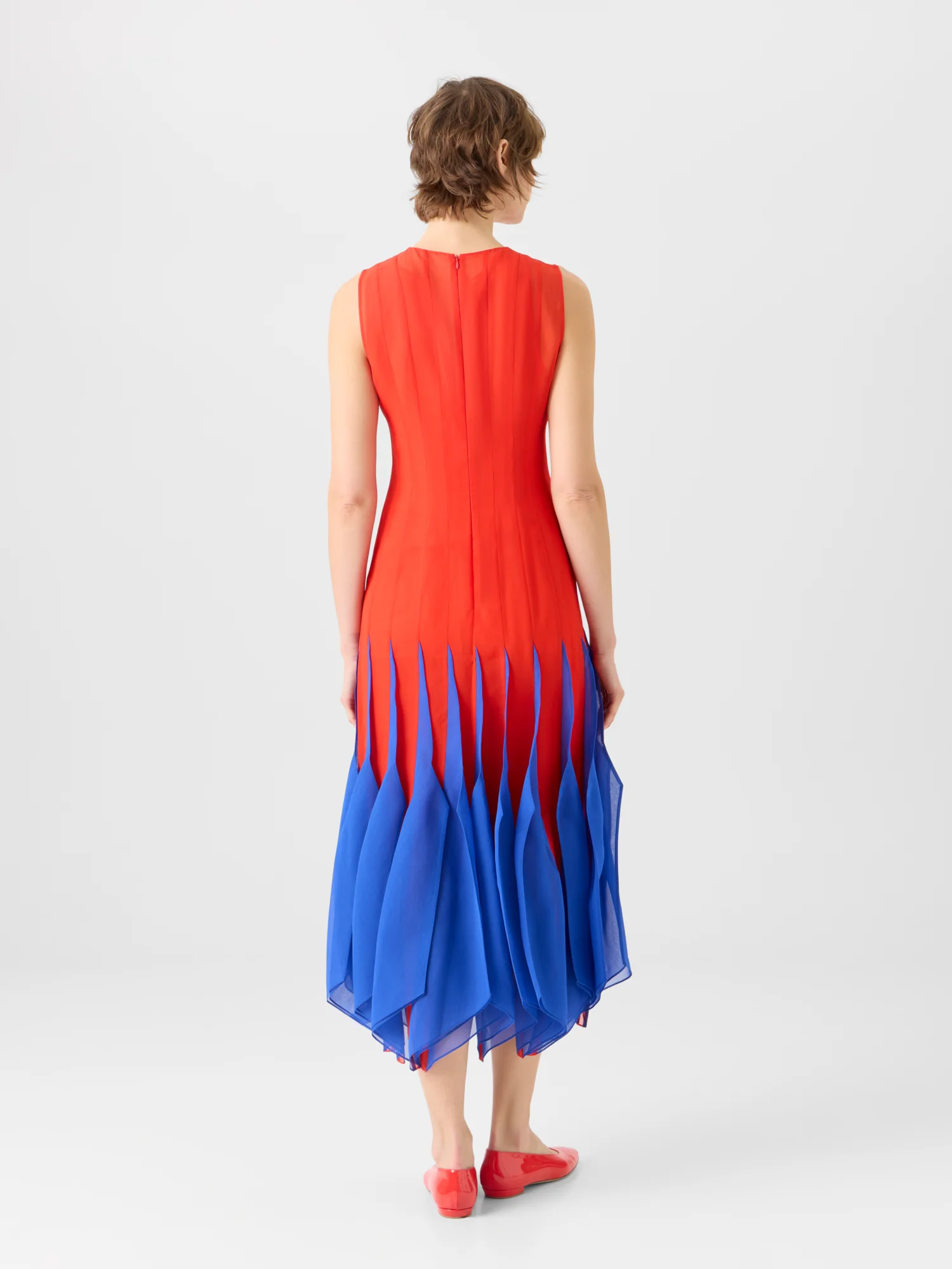 Silk Midi Dress with High Plains Insets - Image 6