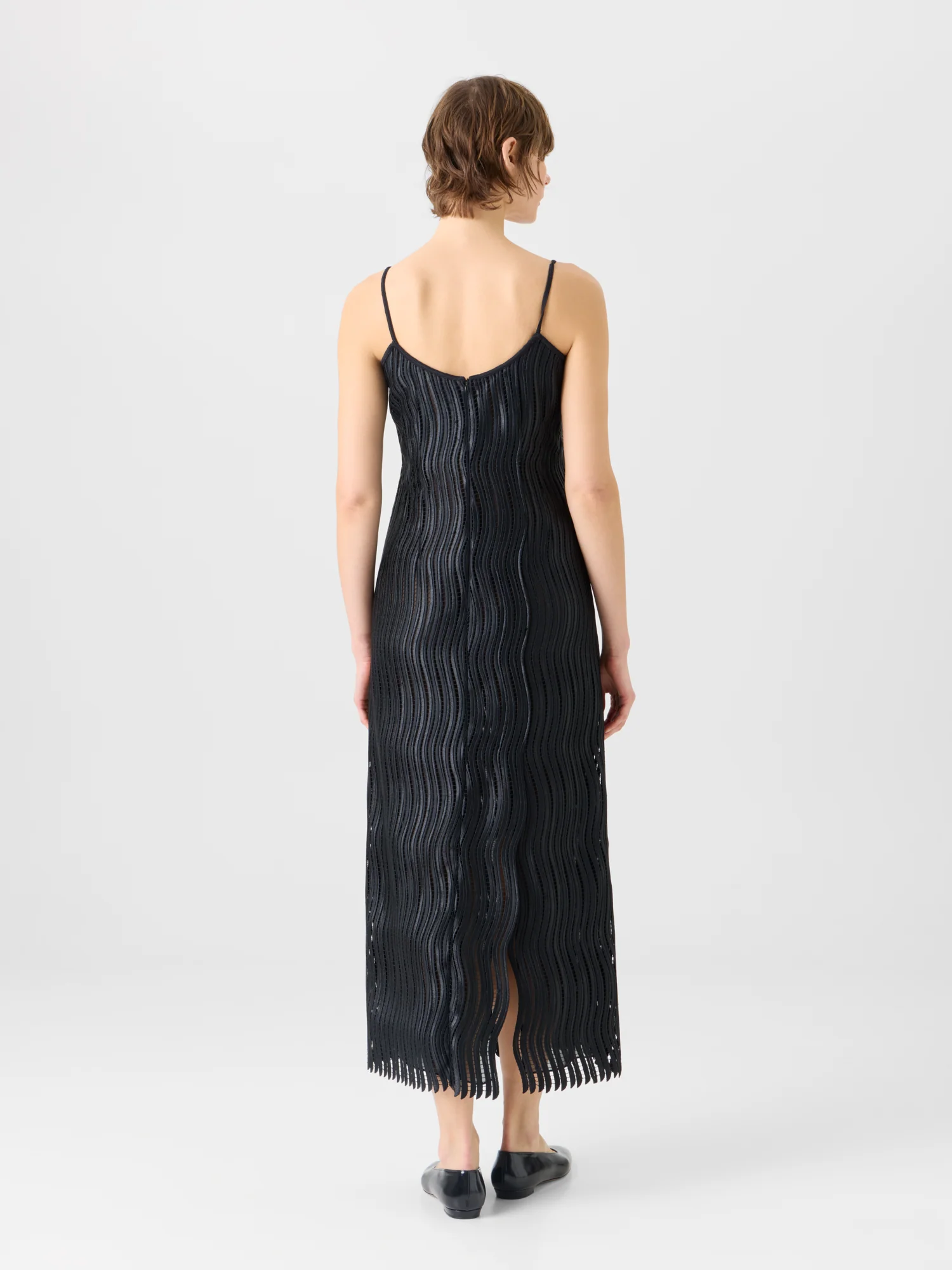 Strap Midi Dress in Wave Guipure - Image 7