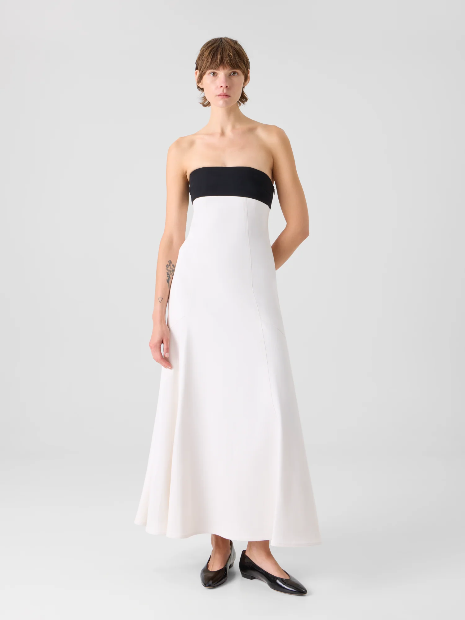 Strapless Denim Midi Dress - Image 2