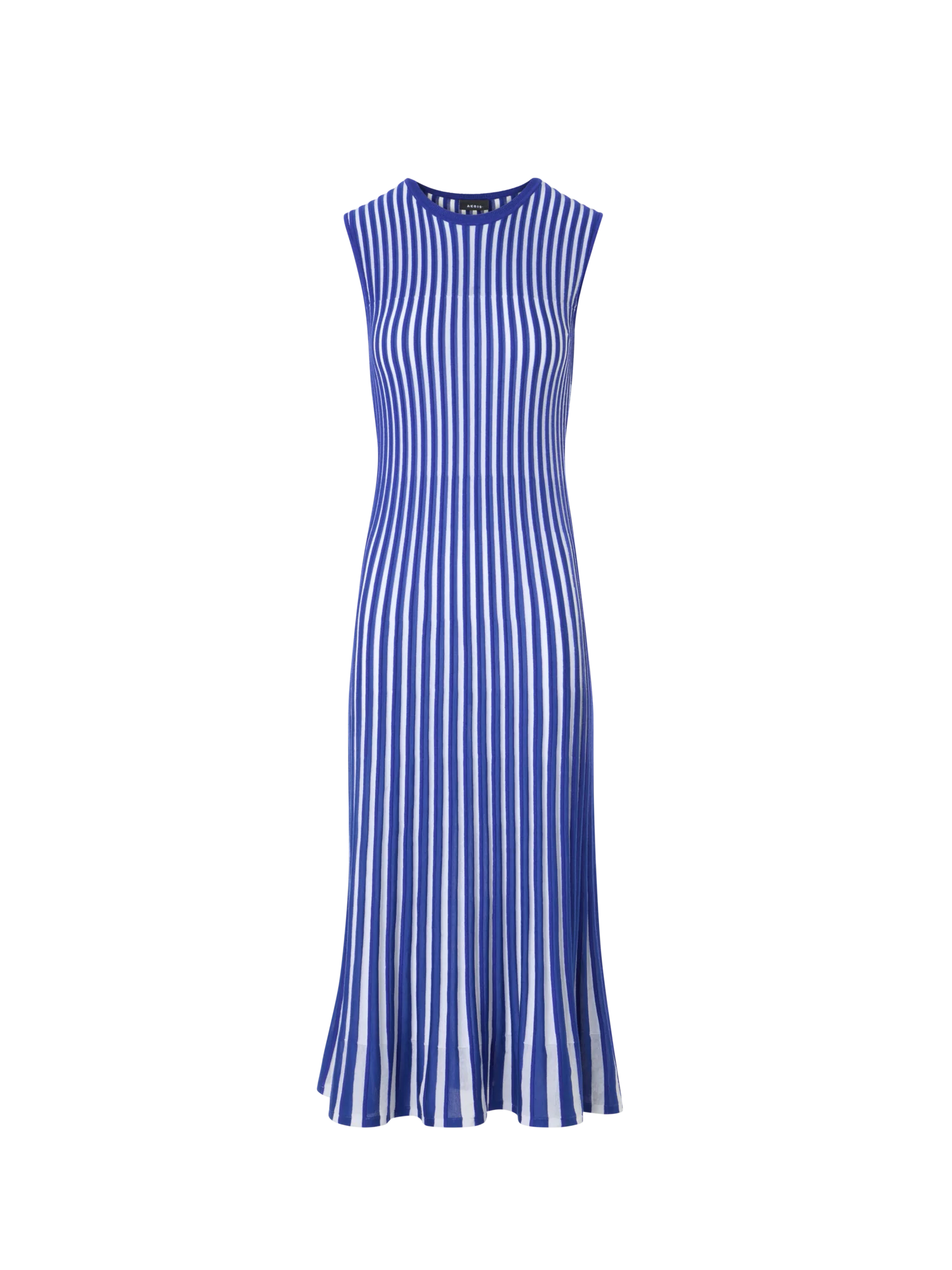 Two Tone Rib Knit Dress with Sheer Shoulders