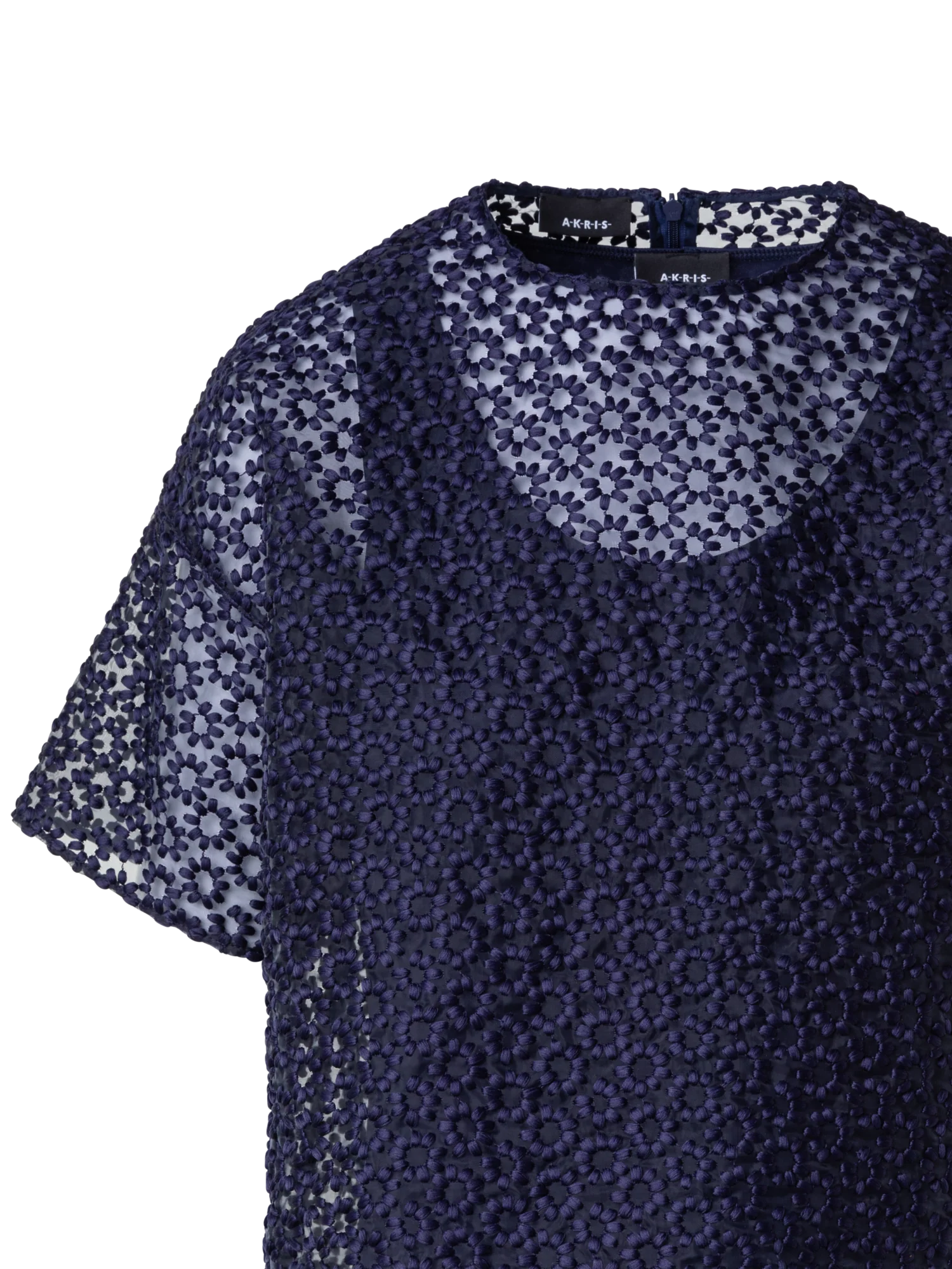St.Gallen Flower Embroidery Organza Blouse - Image 2