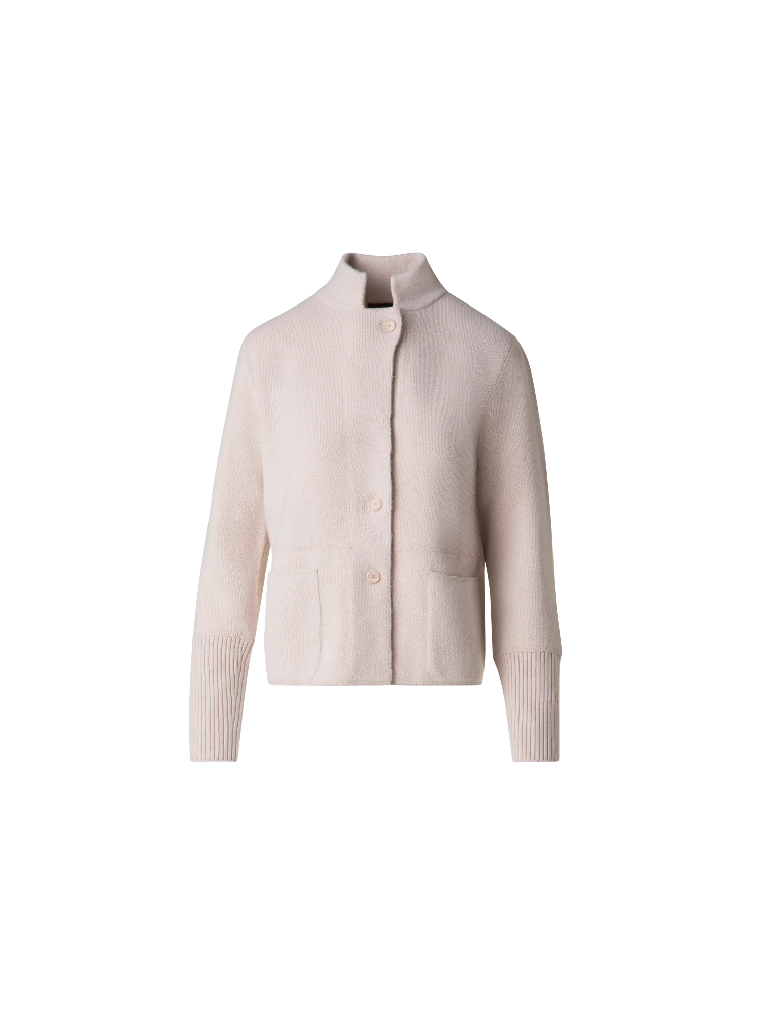 Stand Up Collar Cardigan in Cashmere
