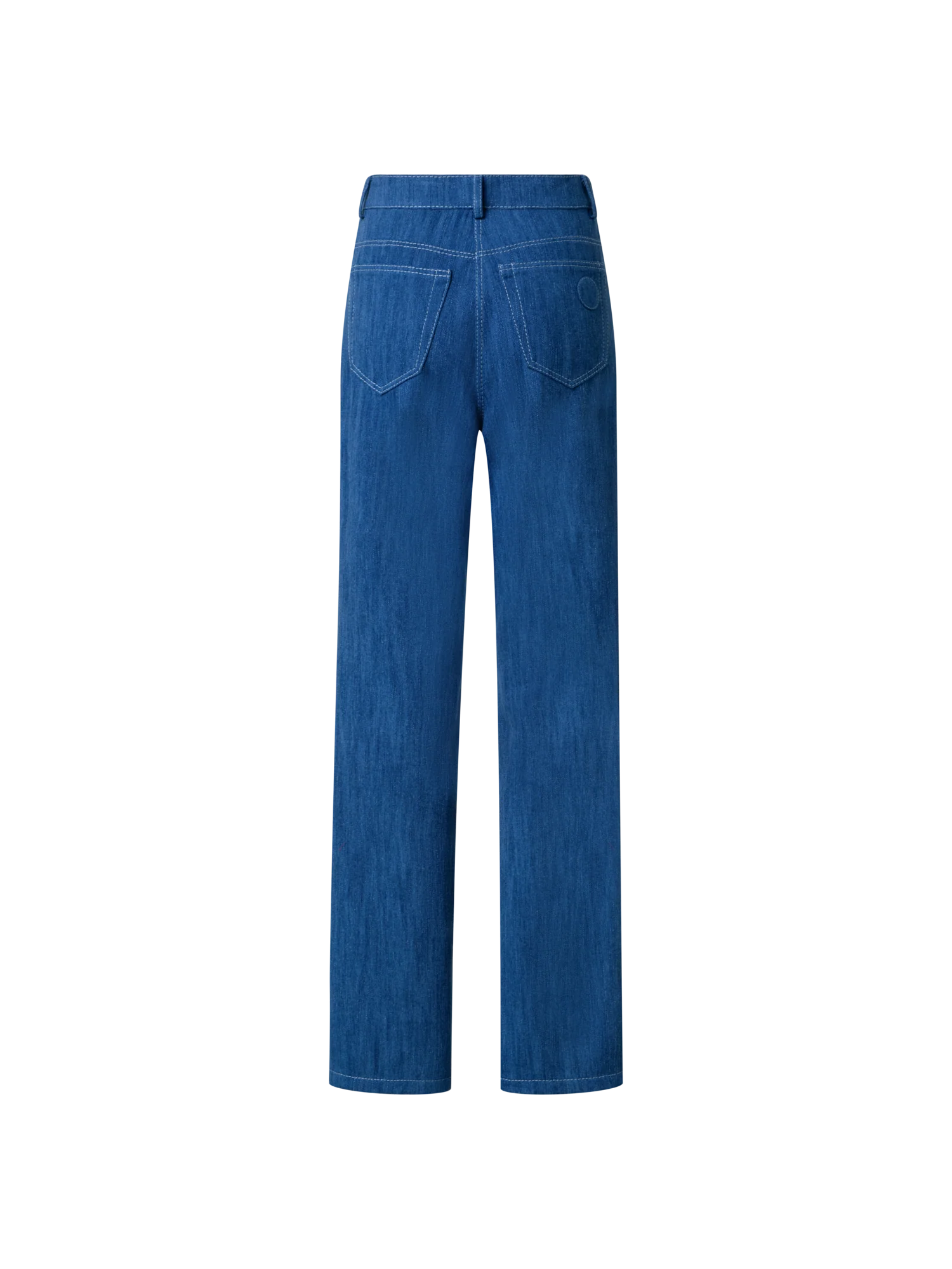 Straight Cotton Denim Stretch Pants - Image 3