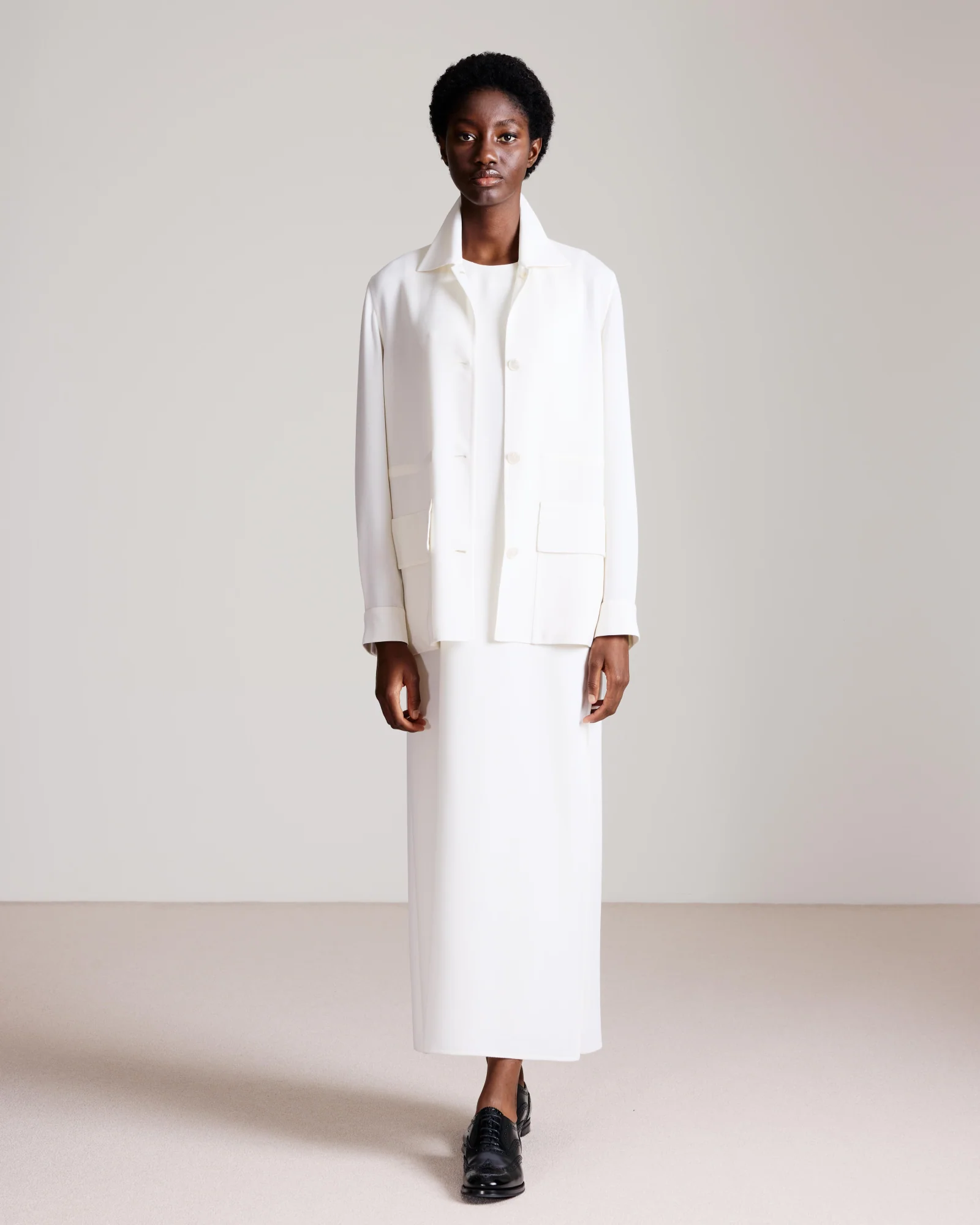 Straight Midi Dress in Wool Double-Face - Image 2