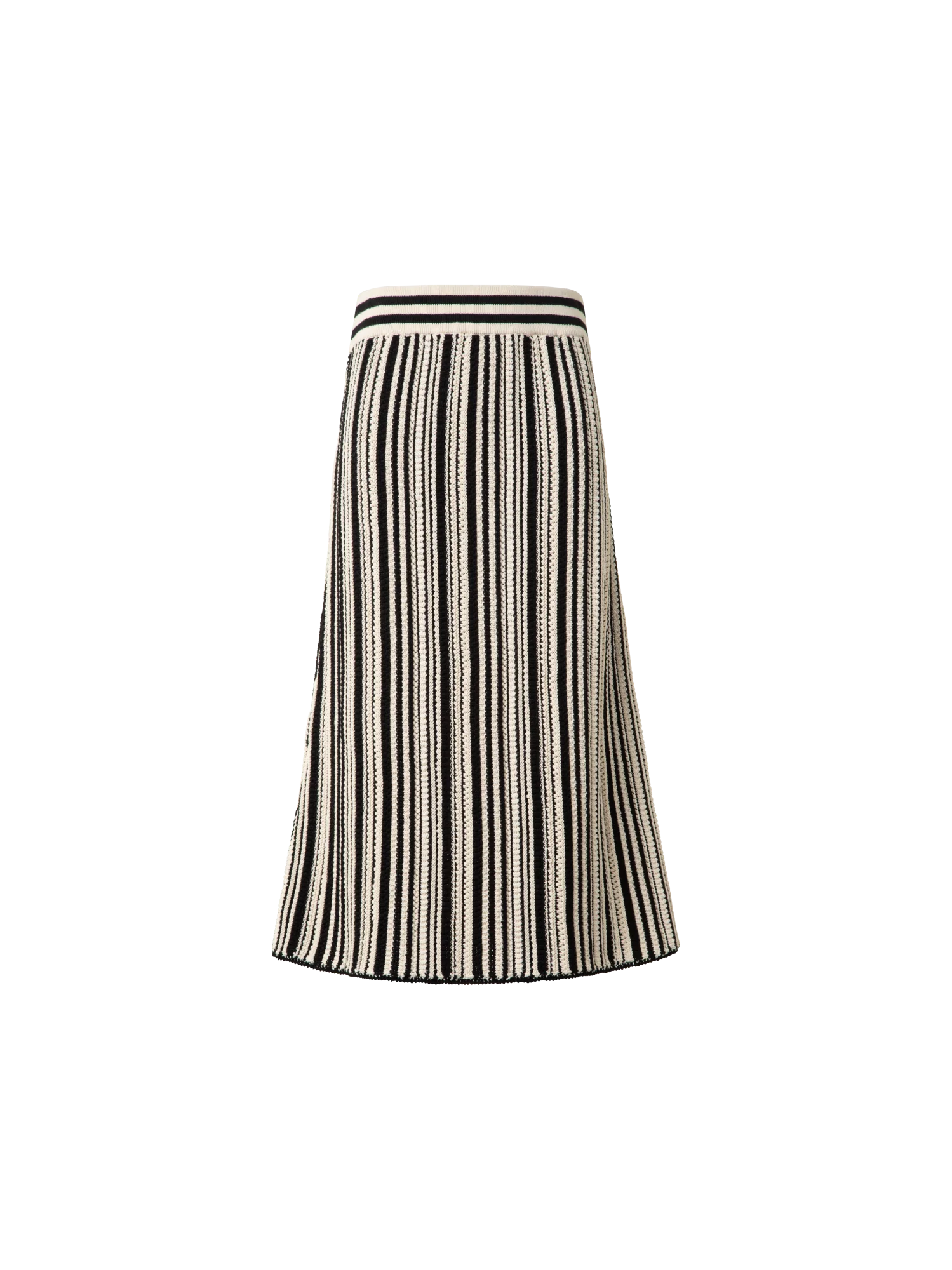 Striped Midi Skirt in Chunky Knit Cotton