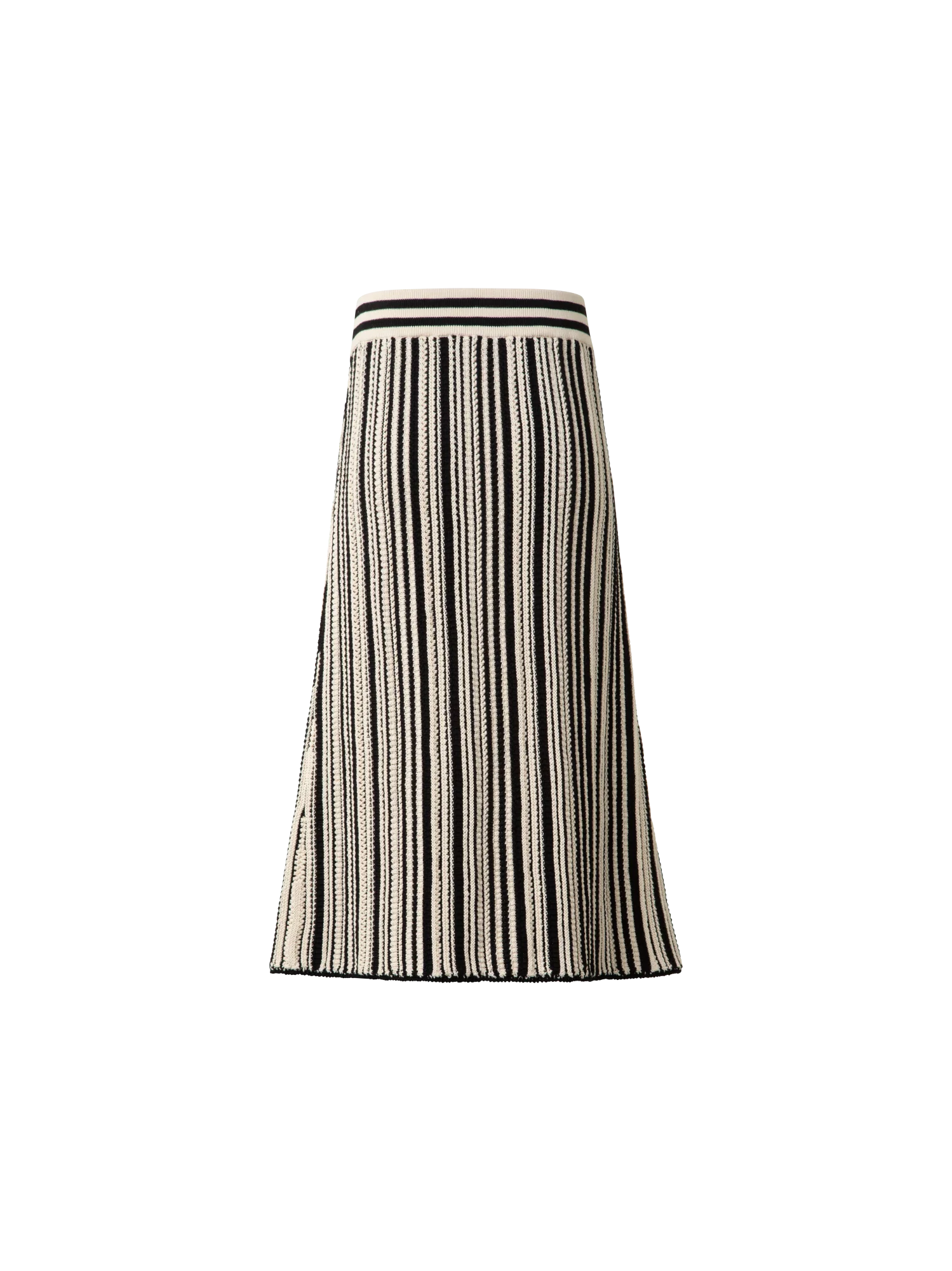 Striped Midi Skirt in Chunky Knit Cotton - Image 3