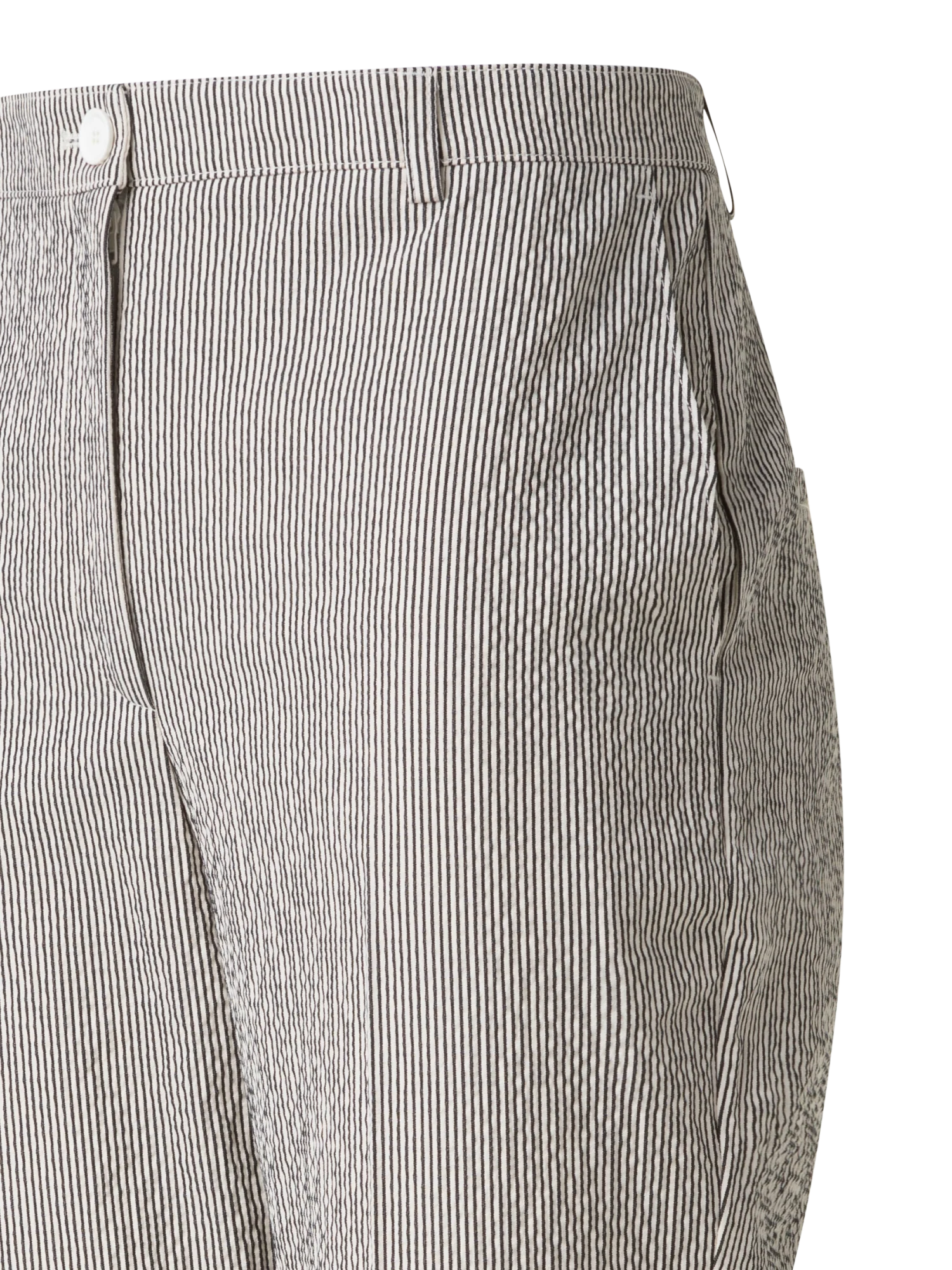 Tapered Pants in Striped Cotton Seersucker - Image 2