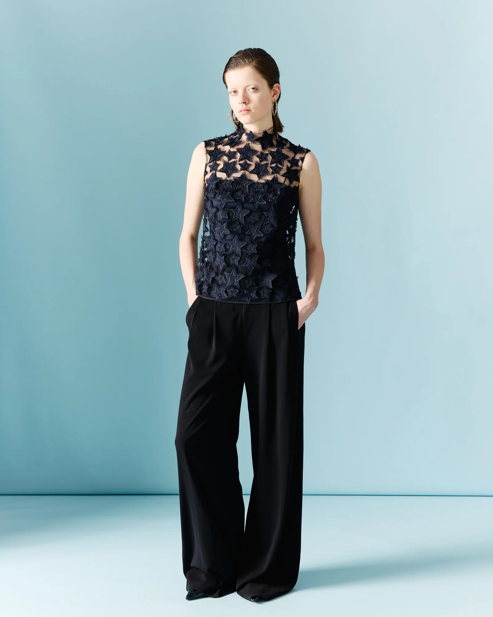 Top with 3D Star Embroidery - Image 2