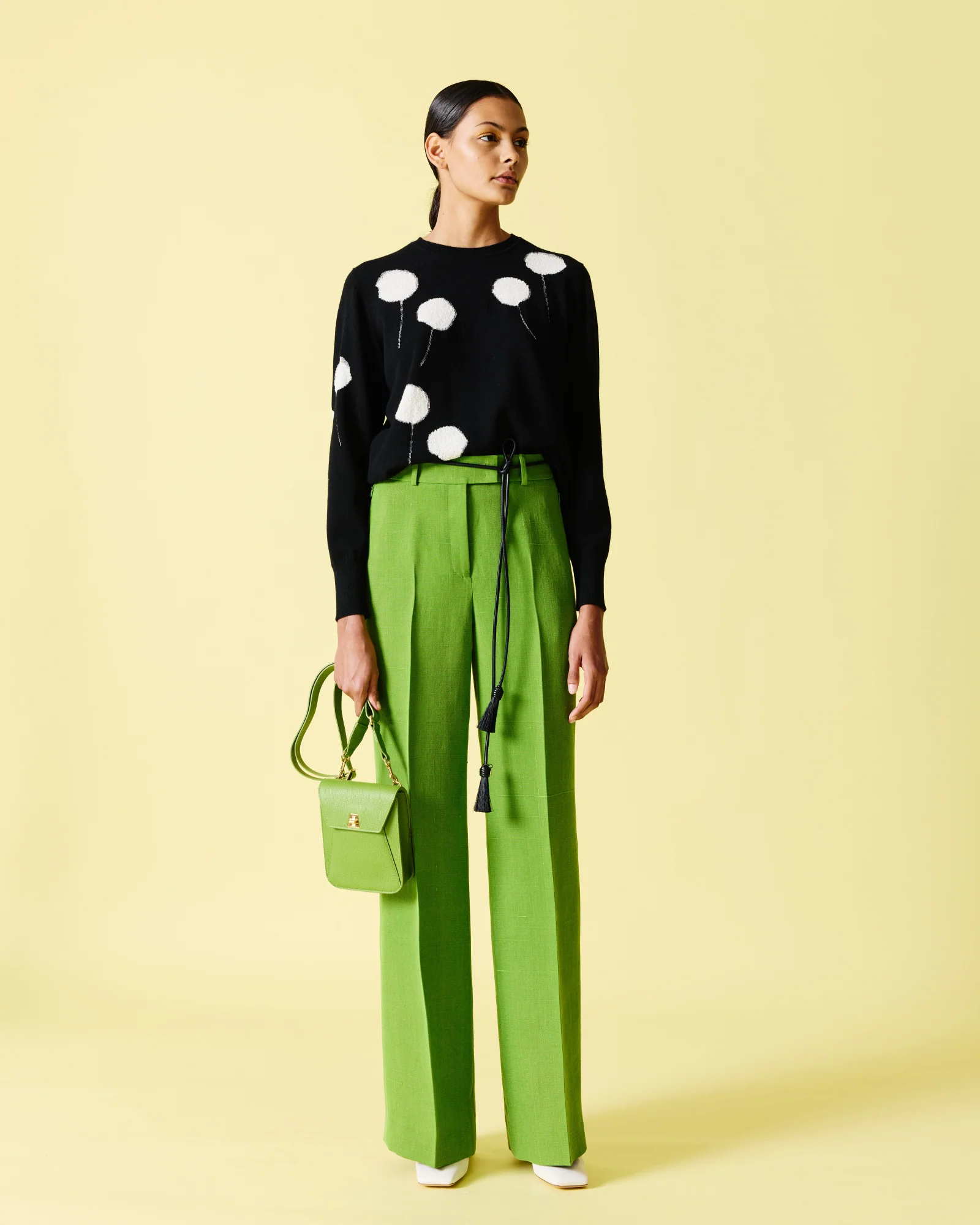 Cashmere Dandelion Crew Neck Sweater - Image 2