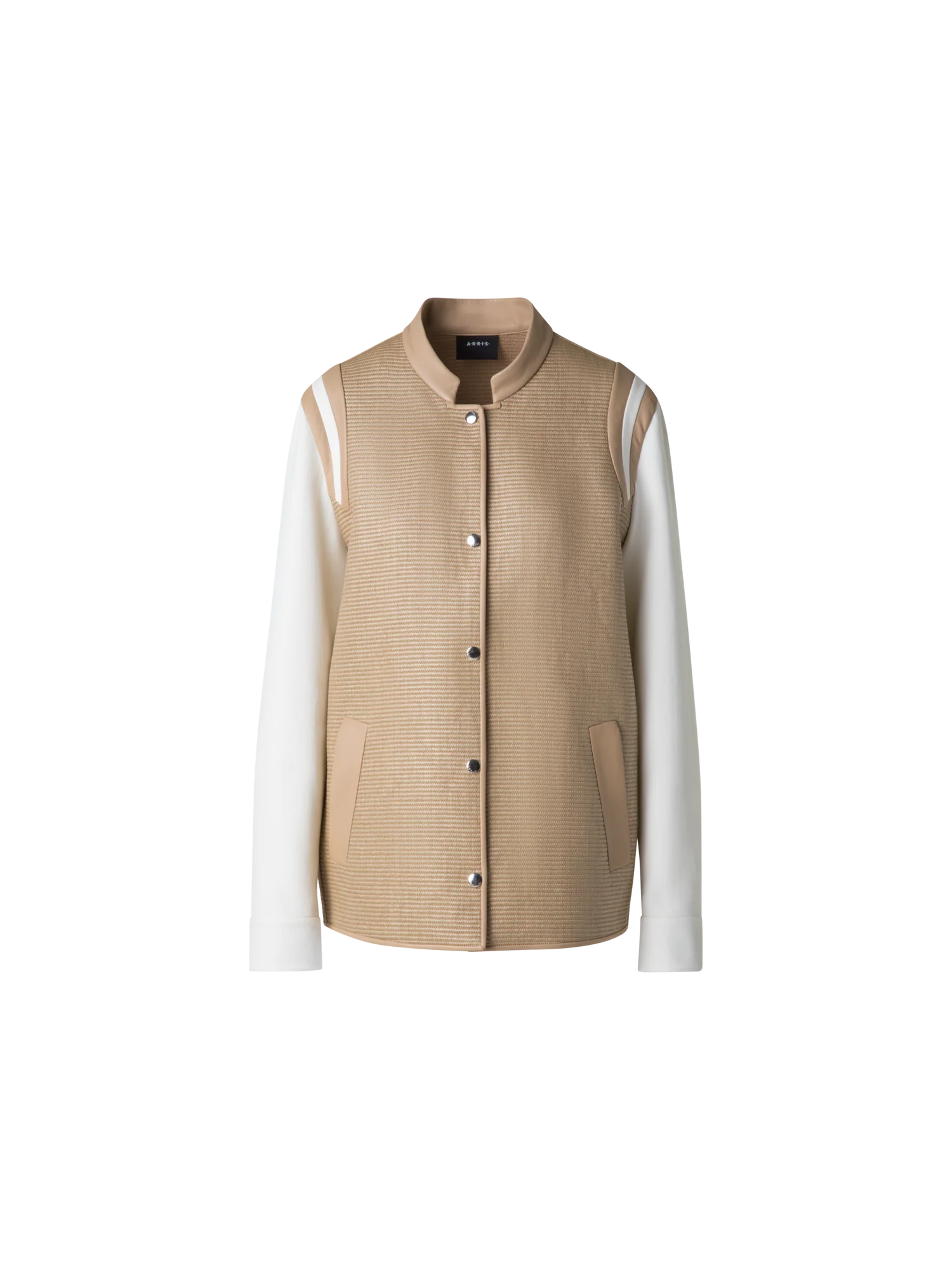 Varsity Jacket in Cotton Raffia and Leather