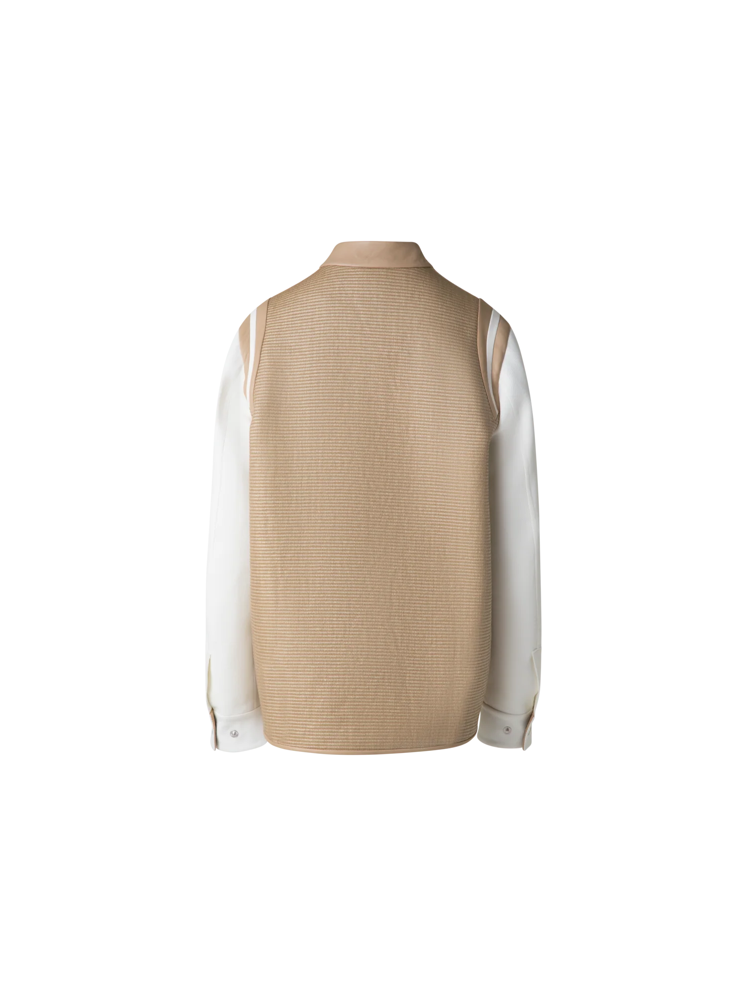 Varsity Jacket in Cotton Raffia and Leather - Image 3