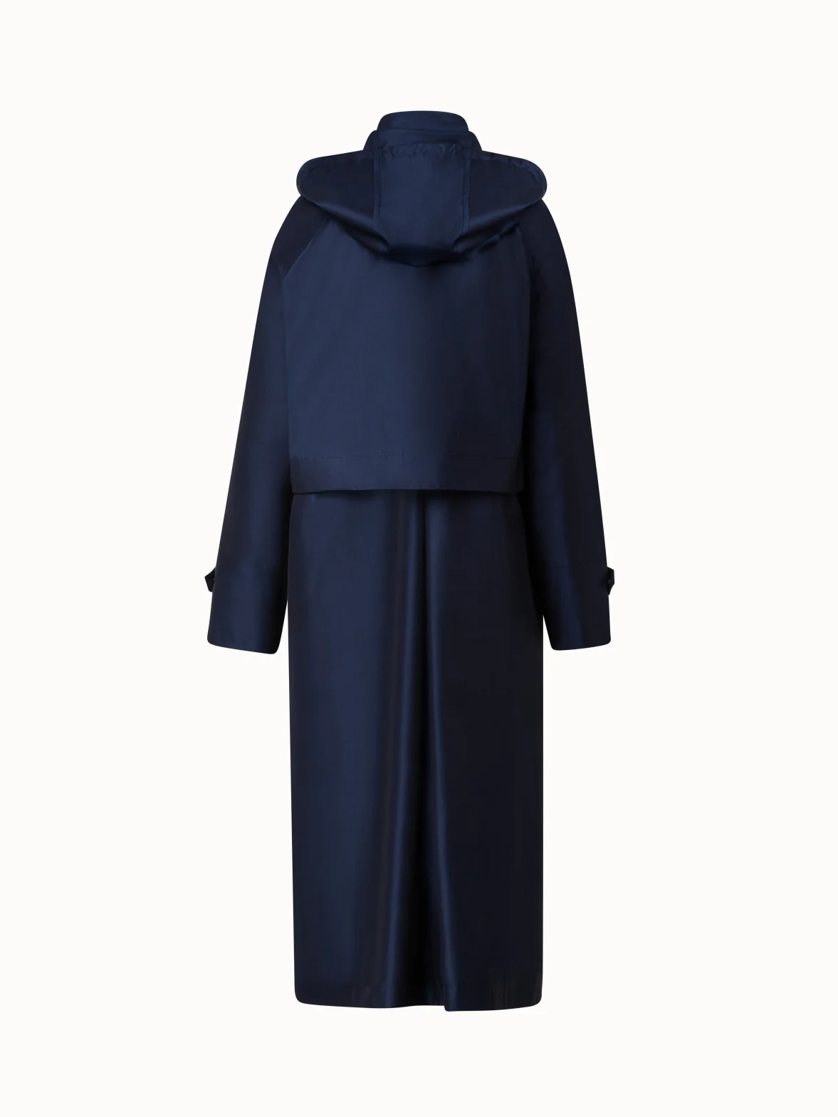 Water Repellent Long Silk Taffeta Coat - Image 3