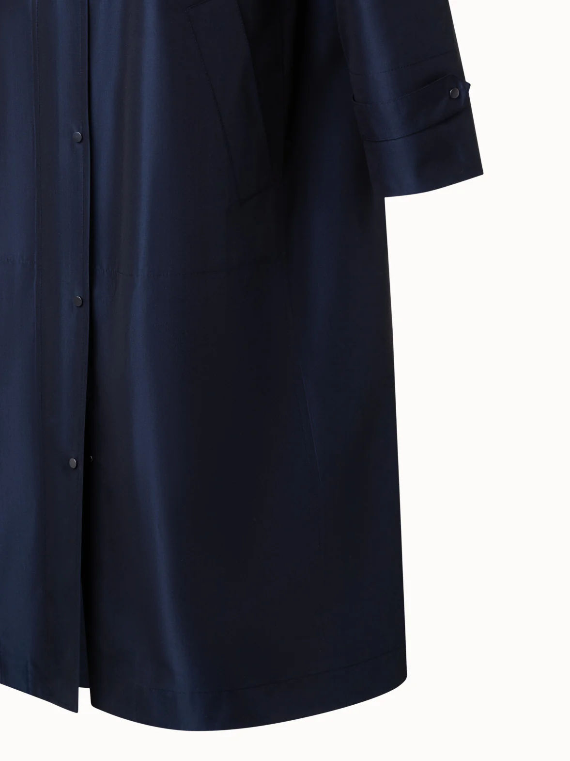 Water Repellent Long Silk Taffeta Coat - Image 7