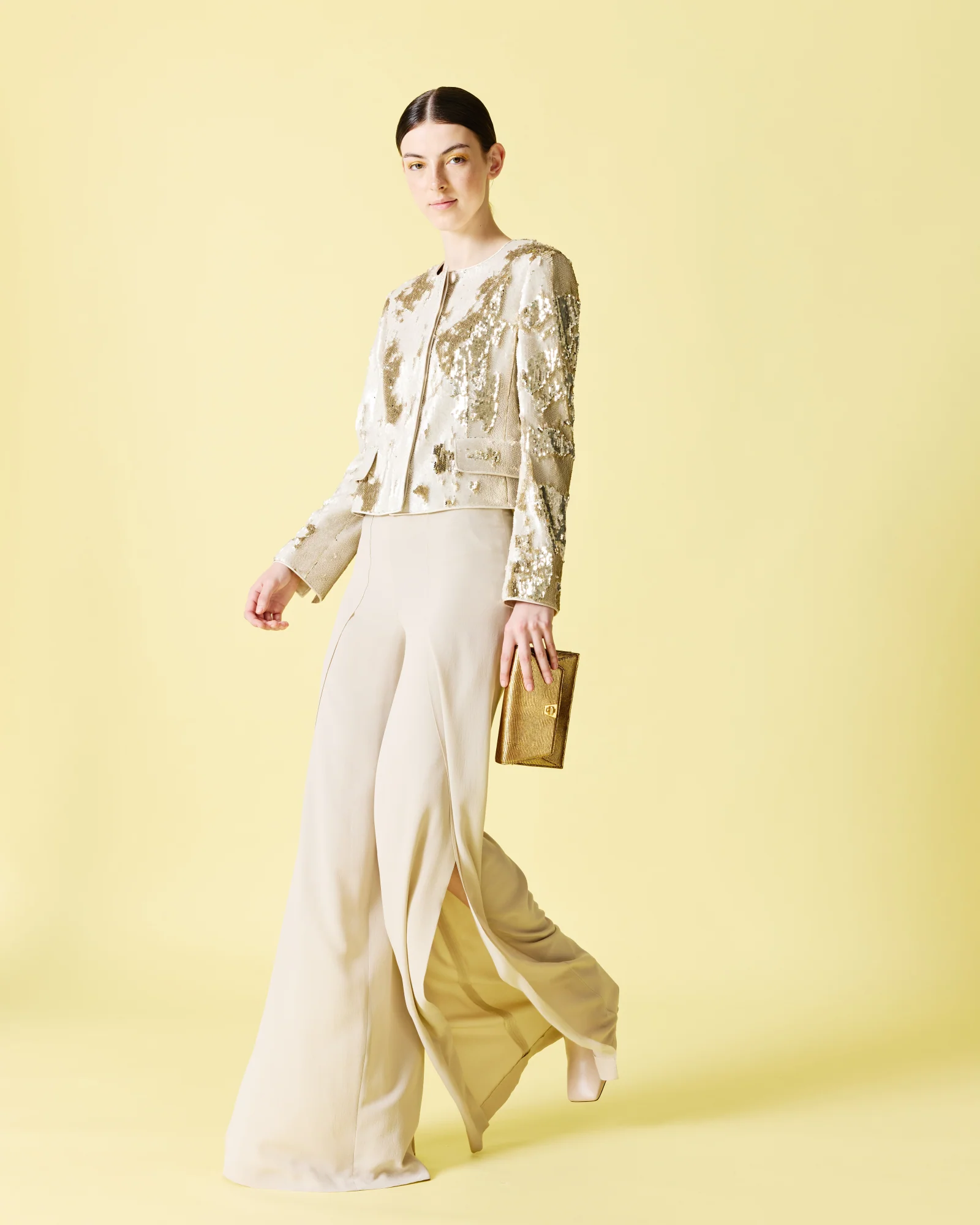 Wide Silk Pants with Slits - Image 2