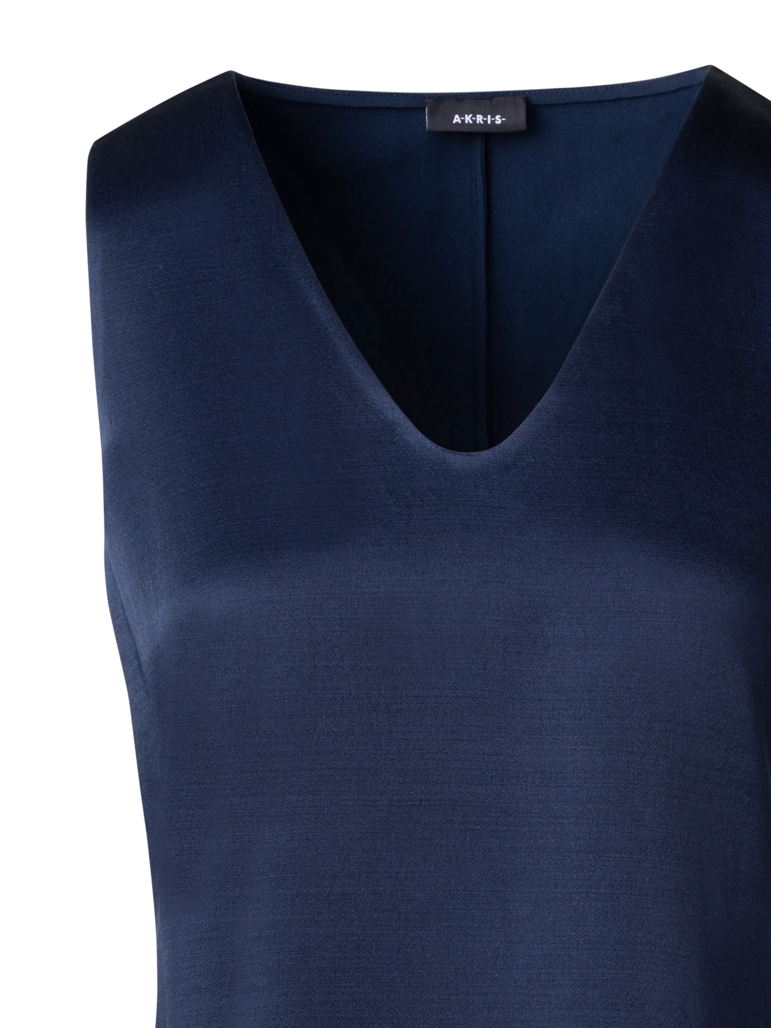 Wool Satin Sleeveless Blouse Top - Image 2