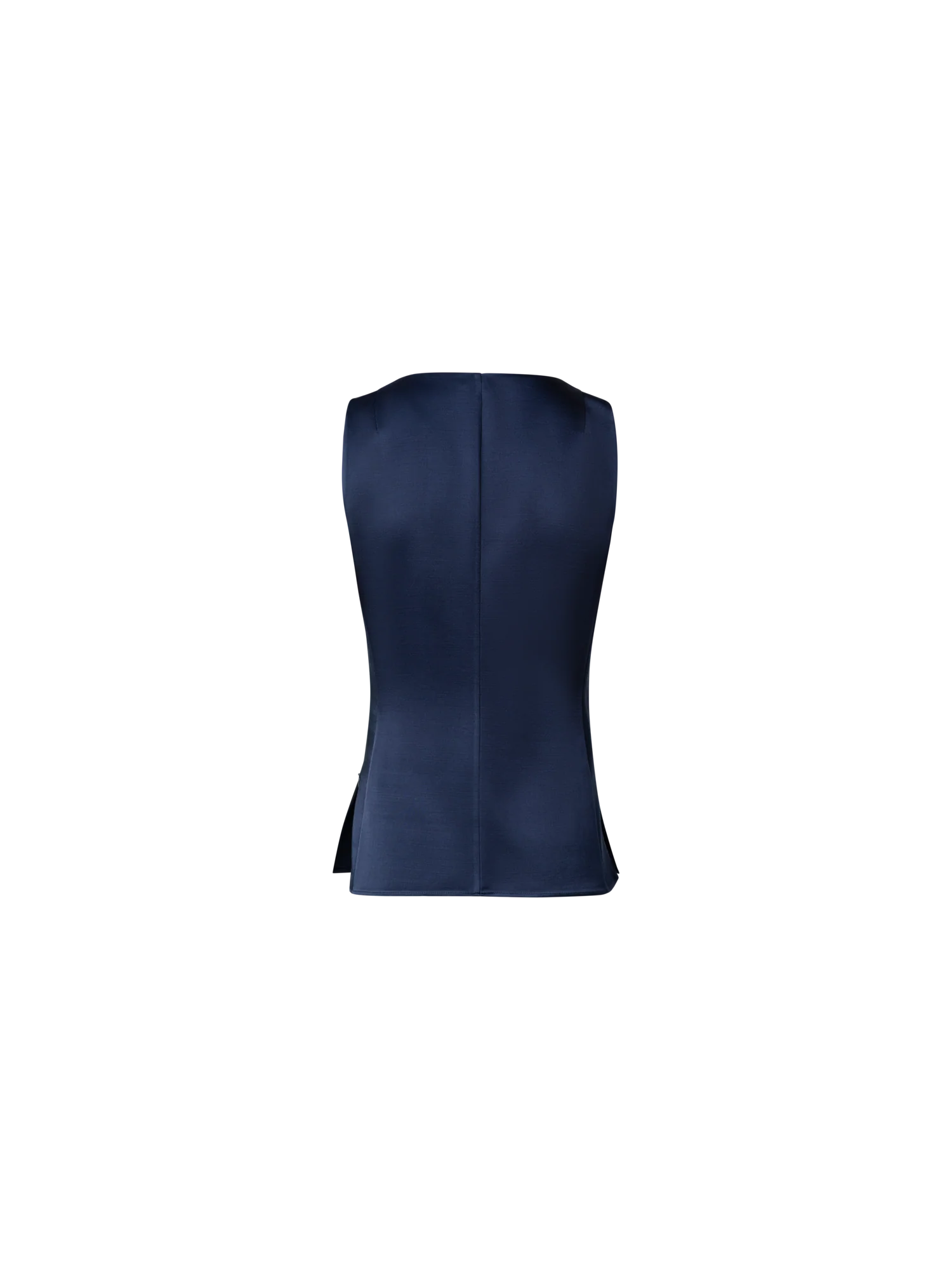 Wool Satin Sleeveless Blouse Top - Image 3